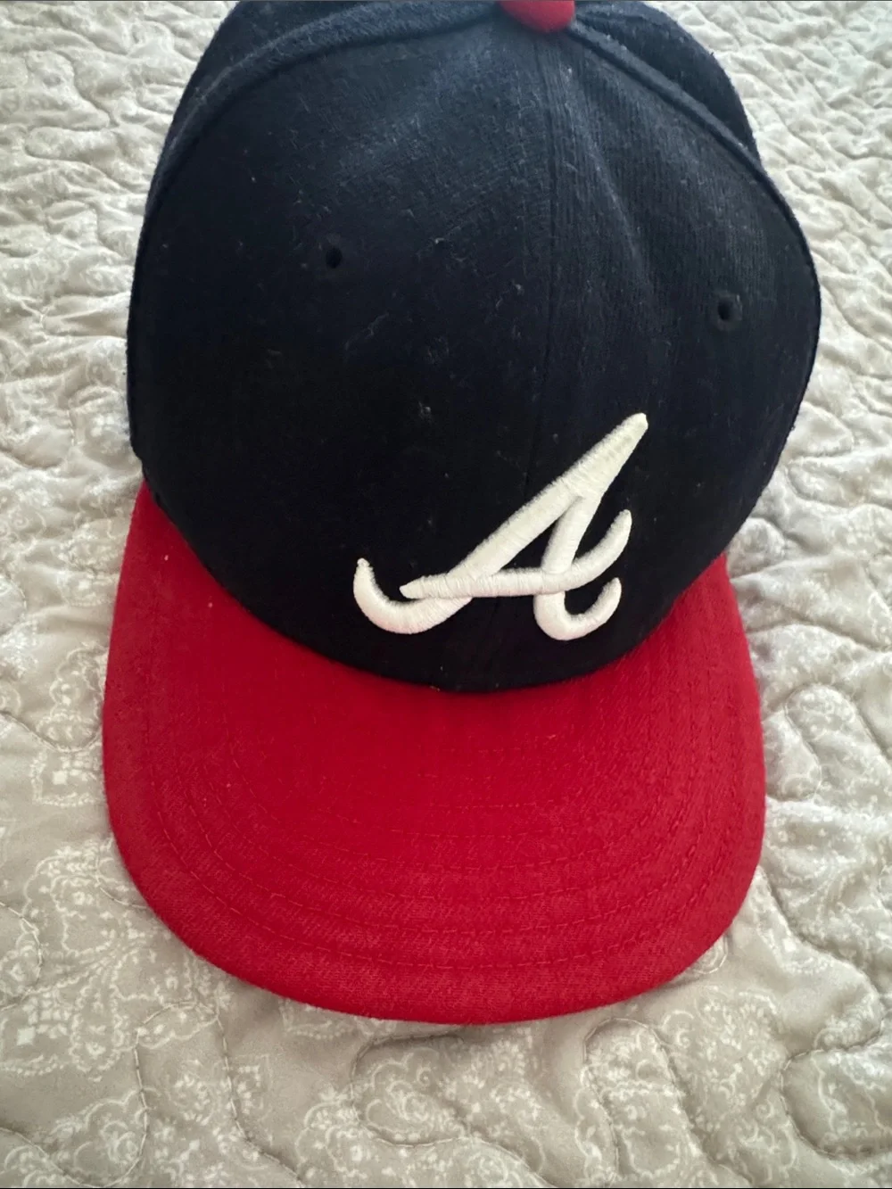 New Era Kids Navy & Red Baseball Cap with White 'A' Logo